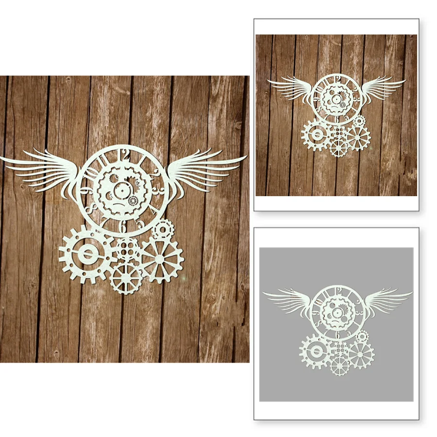 Стимпанк стиль Летающие часы металлические режущие штампы мышь год DIY