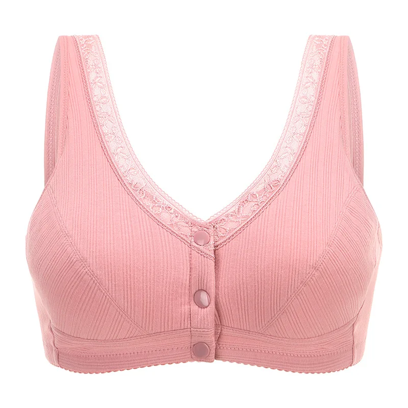 Новинка модное нижнее белье с пуговицами спереди женские хлопковые Бюстгальтеры