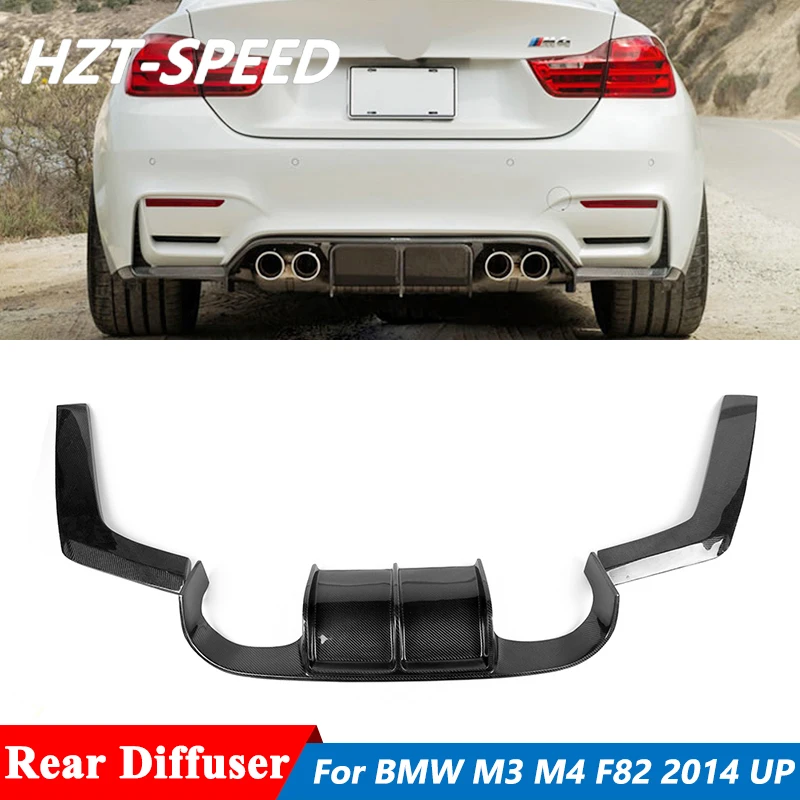 

3 шт V Стиль углеродного волокна диффузор, губа на задний бампер для BMW F80 M3 F82 M4 Комплект кузова тюнинг 2014 вверх