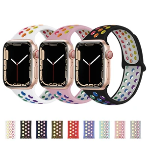 Strap For apple watch band 44mm 45mm 41mm 40mm Pride Edition band 42mm 38mm silicone bracelet iwatch series 3 4 5 SE 6 7 Strap
