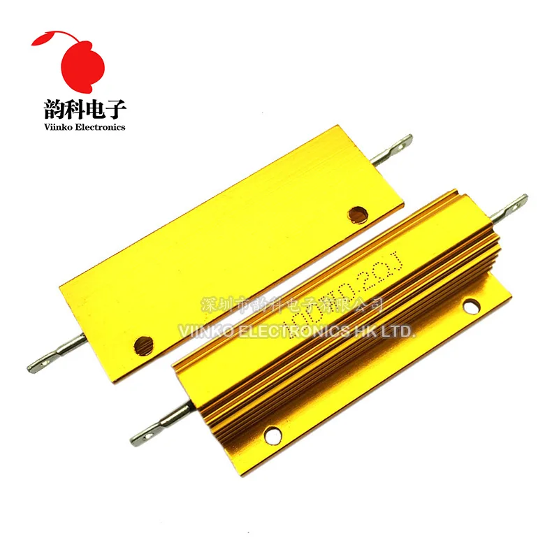 100W RX24 Aluminum Power Metal Shell Case Wirewound Resistor 0.01 ~ 100K 0.1 0.5 1 2 4 6 8 10 20 100 150 200 300 500 1K 10K ohm - купить по