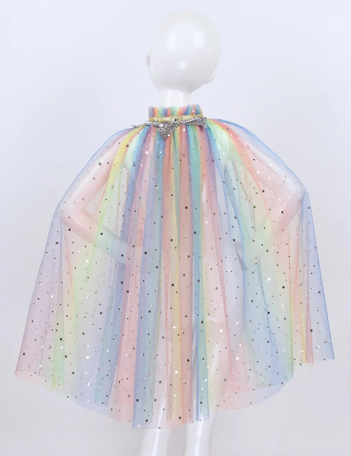 Kids Girls Sparkling Sequins Tulle Princess Cloak Capes Lightweight Halloween Birthday Party Costumes Dress Up | Тематическая