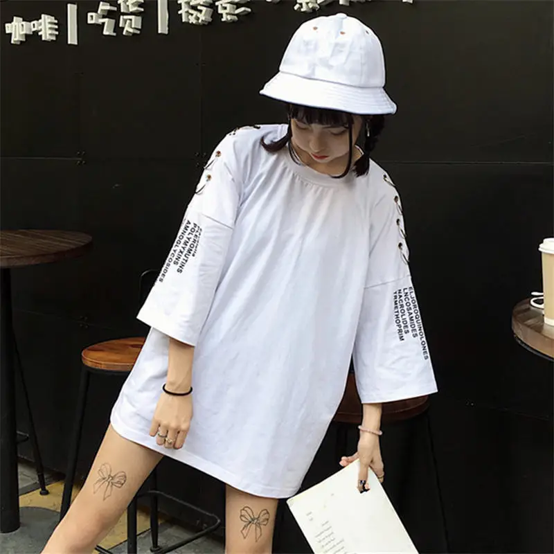 Neploe повседневные топы Скругленный дизайн Harajuku футболка с изображением якоря
