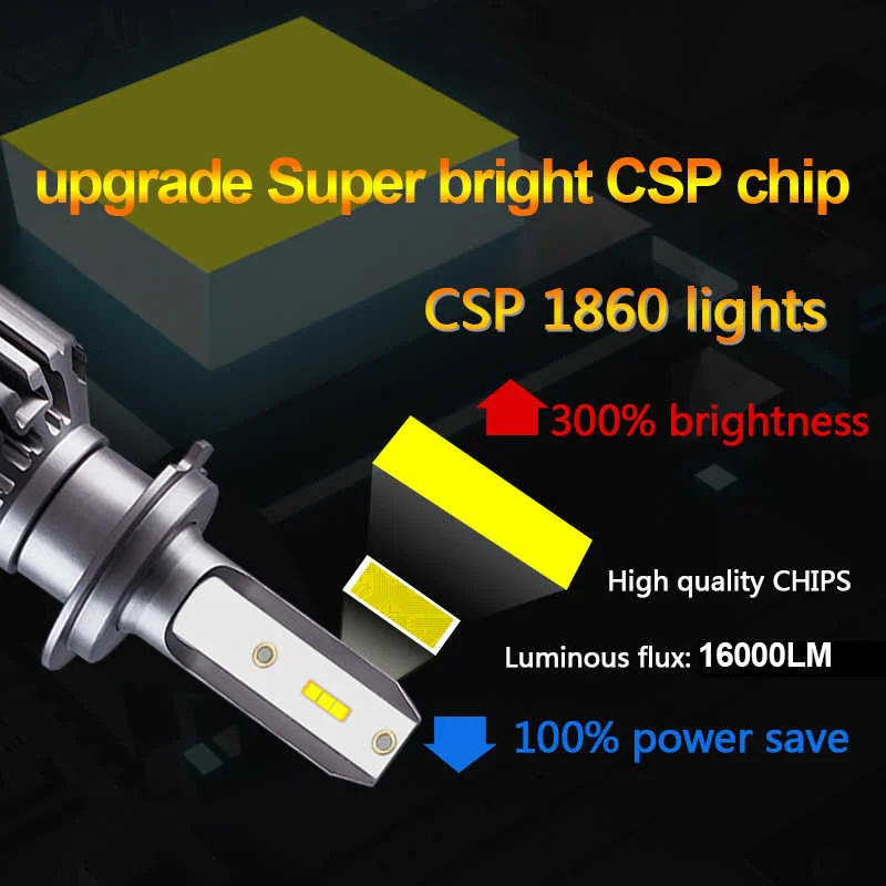 

LED CarHaedlight H4 H7 H1 LED H8 H9 H11 9005 9006 H3 880 4500K 3000K 6500K 8000K 25000K Auto fog Light 60W 16000LM 12V LED Bulb