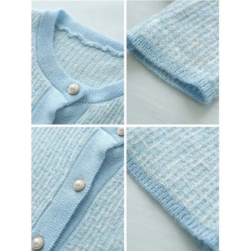 

2021 Spring Autumn Cardigan Women Elegant Vintage Single-breasted New Fashion Korean Style Female Knitted Sweater Outerwears M73