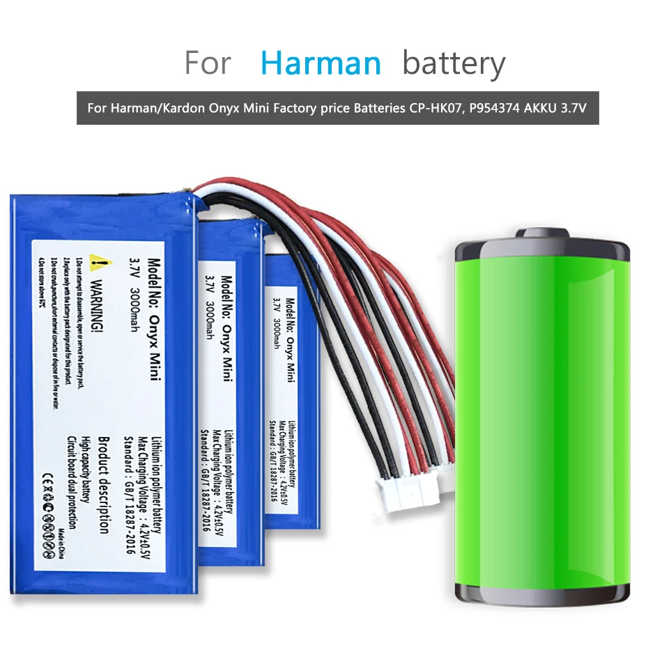 

Battery 3000mAh For Harman/Kardon Onyx Mini Factory Price Batteries CP-HK07, P954374 AKKU 3.7V Speaker Li-ion Bateria