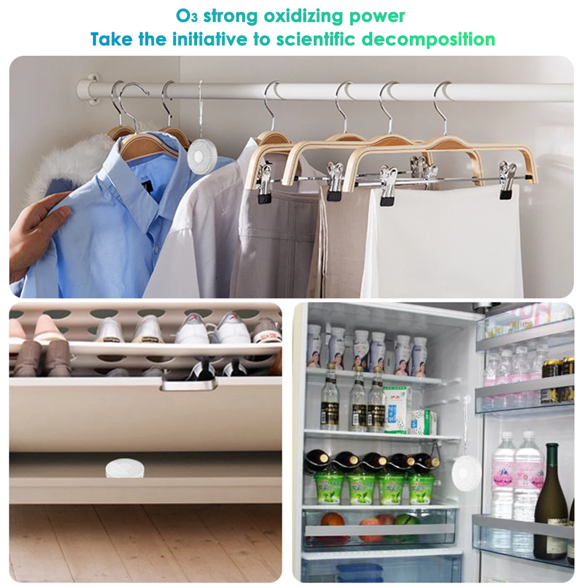 

1PC Mini Air Cleaner Purifier Portable Ozone Generator Sterilizer Odor Removal For Small Space Wardrobe