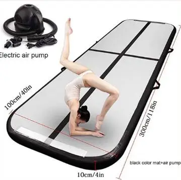Black with pump Новинка! надувная дорожка 3 м 4 м 5 м, надувная дорожка для Олимпиады, спортзала, йоги, надувная воздушная дорожка для тренажерного зала для домашнего использования в продаже - Цвет: Black with pump