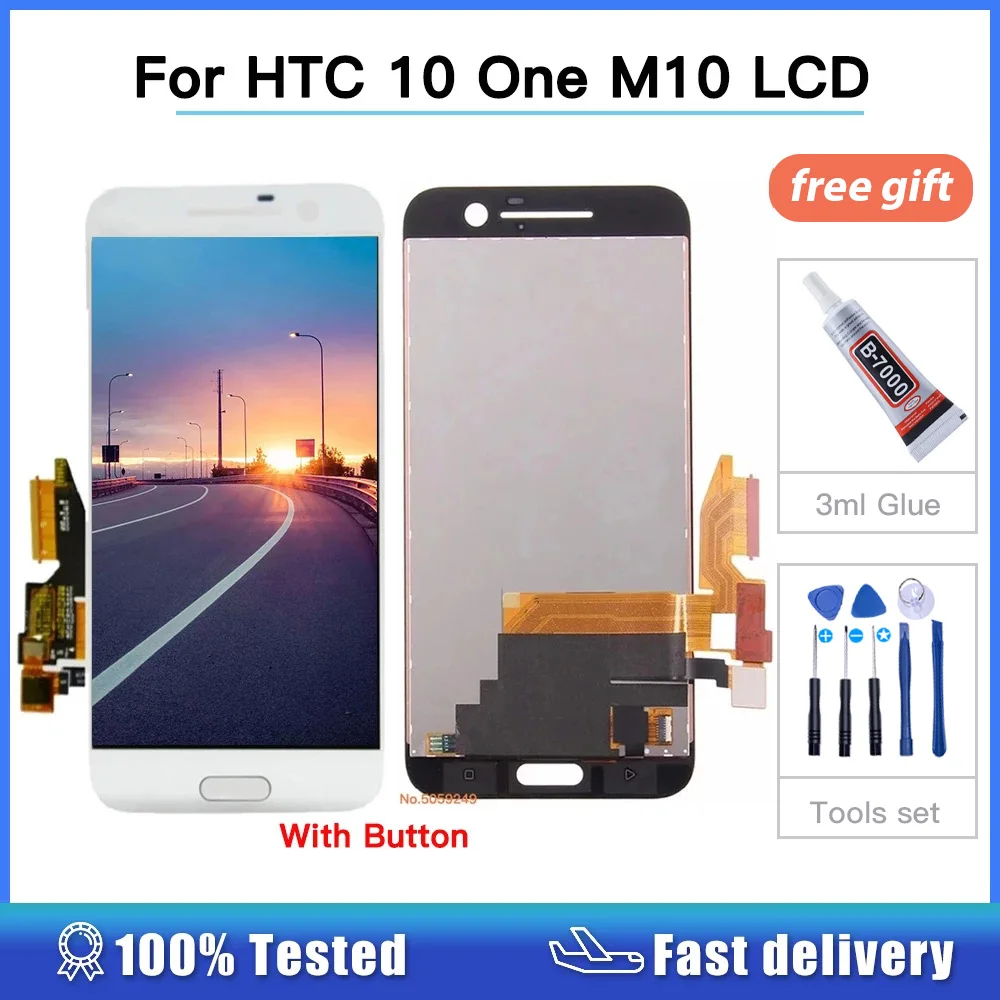 100% тестирование Экран для HTC 10 один M10 M10H ЖК-дисплей дисплей + кодирующий