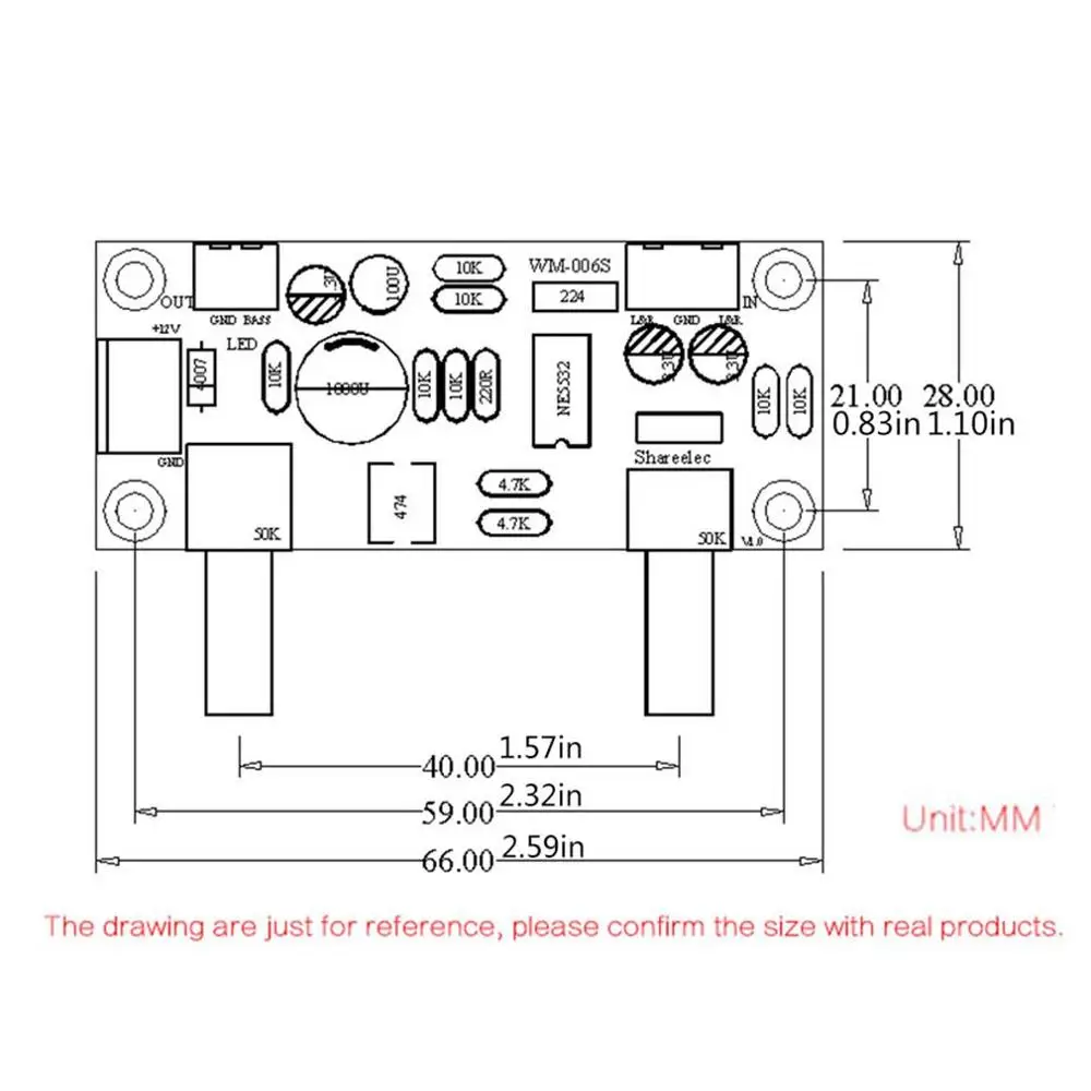 006S фильтр низких частот сабвуфер один усилитель доска Dc мощность Ne5532 бас
