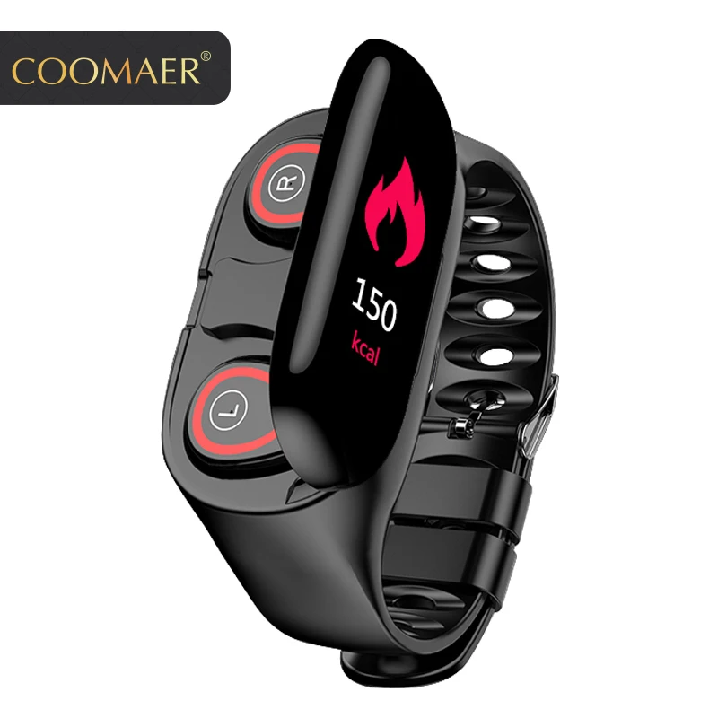 Новейшая AI smart watc Bluetooth гарнитура трекер здоровья Шагомер фитнес браслет умный 2в1