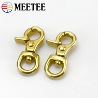meetee 2510pcs 10mm pure brass metal buckles diy dog collar wallet purse lobster swivel snap hook clasps leather accessories