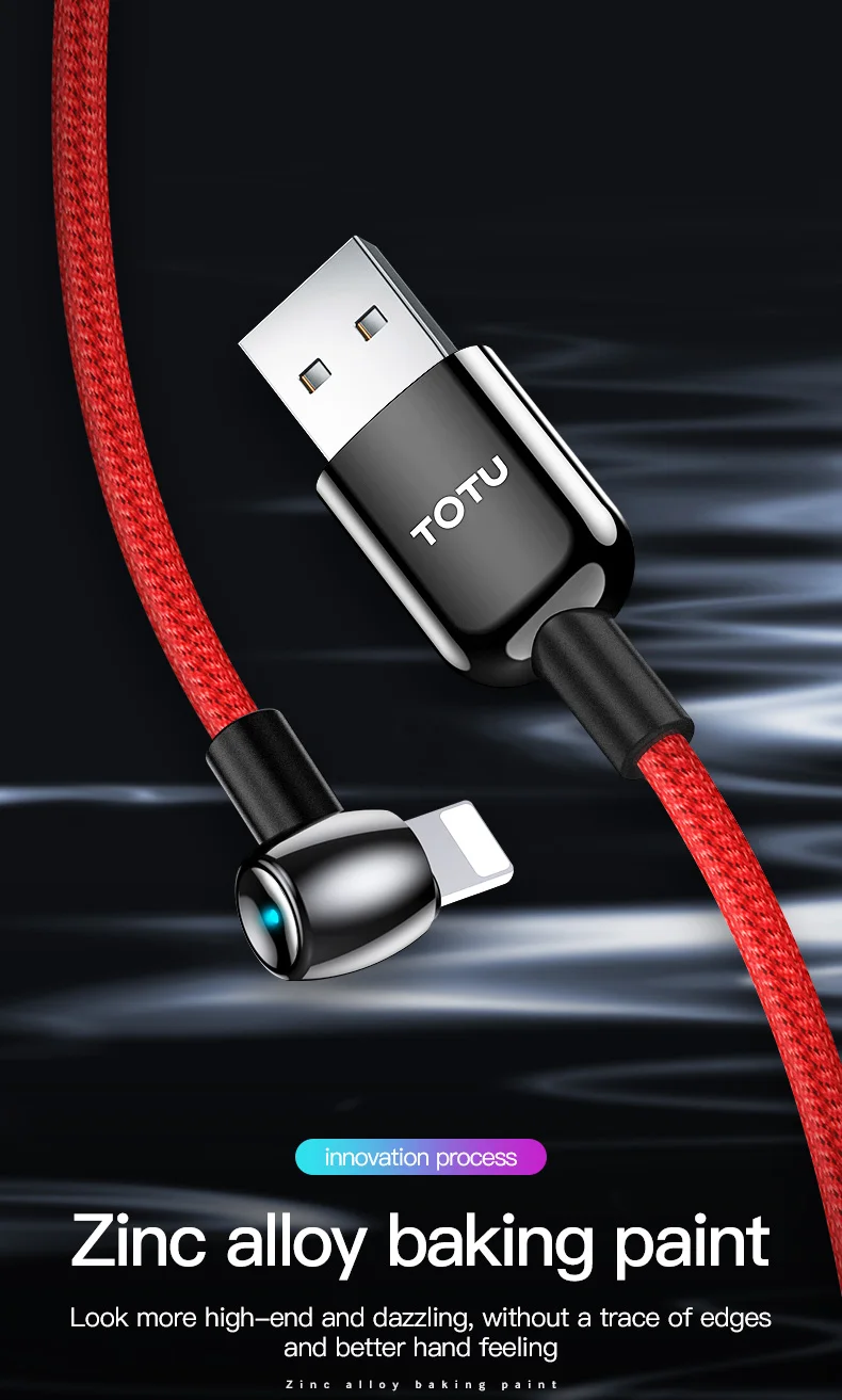 TOTU 1,2 м нейлоновый USB кабель для зарядки телефона для Iphone 11 Pro Max кабель с светодиодный светильник для зарядки Iphone X 8 7 6 Plus зарядное устройство