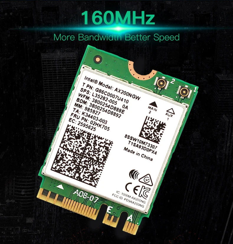 Двухдиапазонный беспроводной ноутбук Intel AX200 2 4 Гбит/с 802.11AX Wi-Fi 6 M.2 ngff WLAN карта