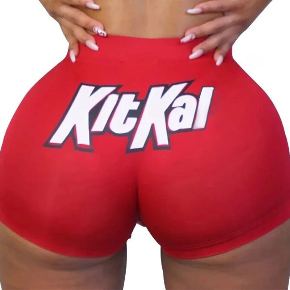 Женские Летние повседневные спортивные шорты для йоги с буквенным принтом