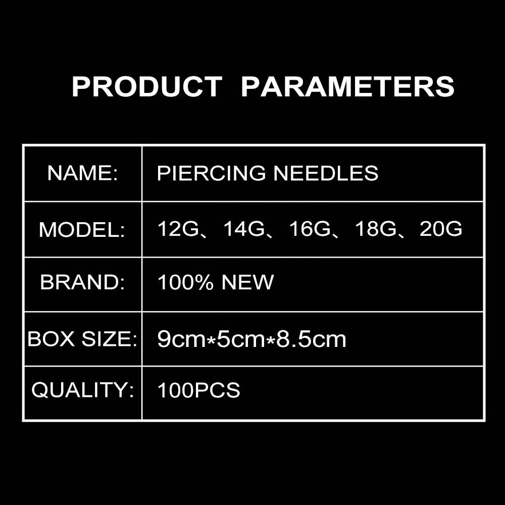 12G 14G 16G 18G 20G 50/100PCS Piercing Needles Disposable Body Ear Nose Navel Nipple for Supplies | Красота и здоровье