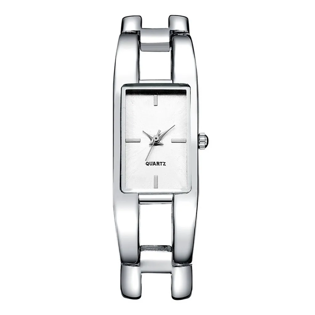 Гладкий минималистский квадратный ремешок из нержавеющей стали с дамскими