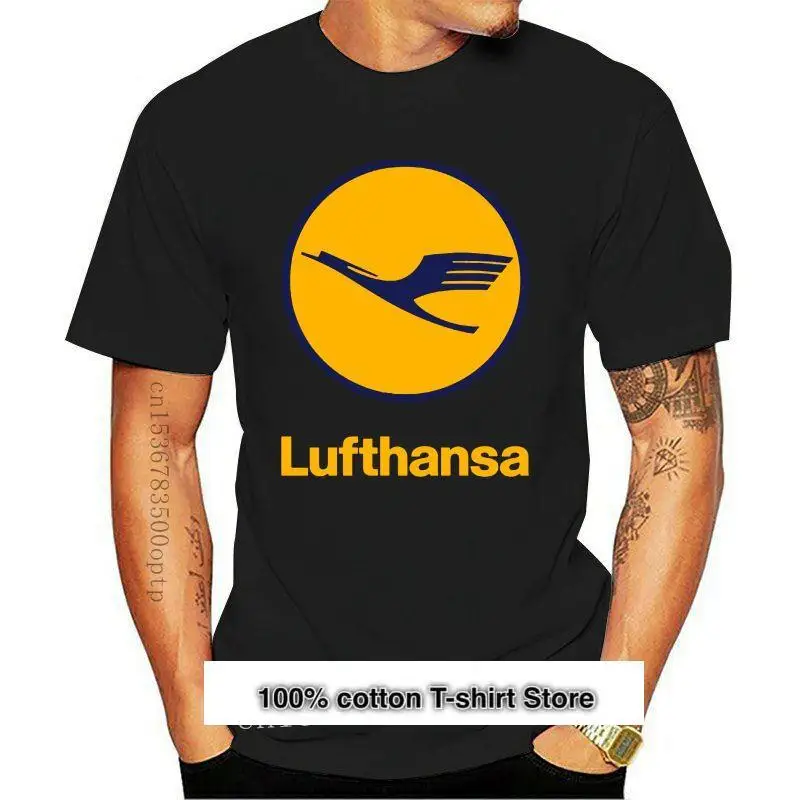 

Camiseta negra de Lufthansa Airline 3, nueva