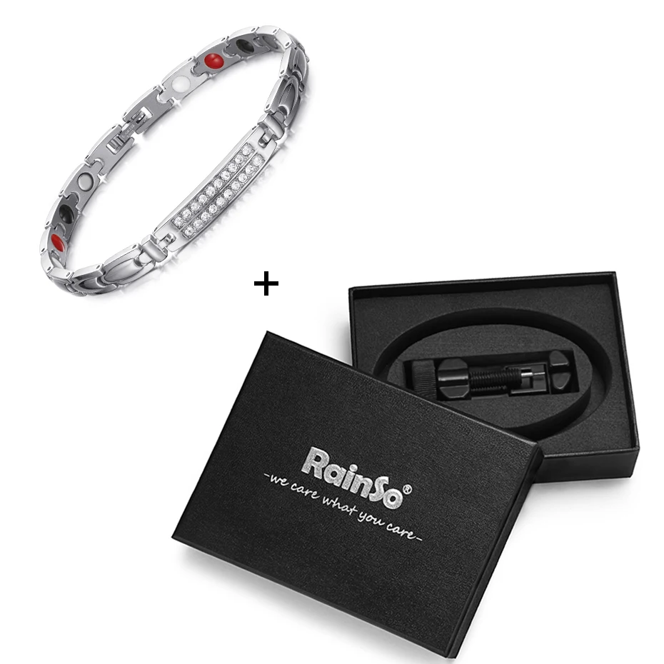 bracelet set Rainso германий магнитный здоровый ювелирный набор корейские Популярные изысканные ожерелья браслеты для леди магнитотерапия ювелирные изделия - Окраска металла: bracelet set