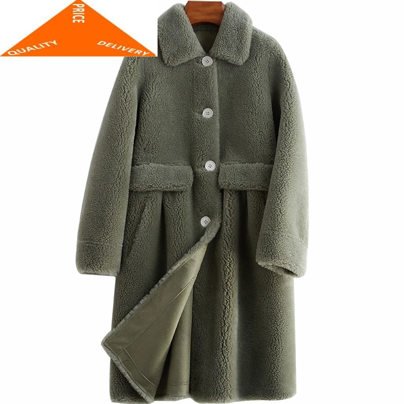 

Fur Winter Real Coat Women Suede Liner Long Jacket Korean Fashion Clothes 2020 Thick Warm Sheep Shearing Coats B92F25448