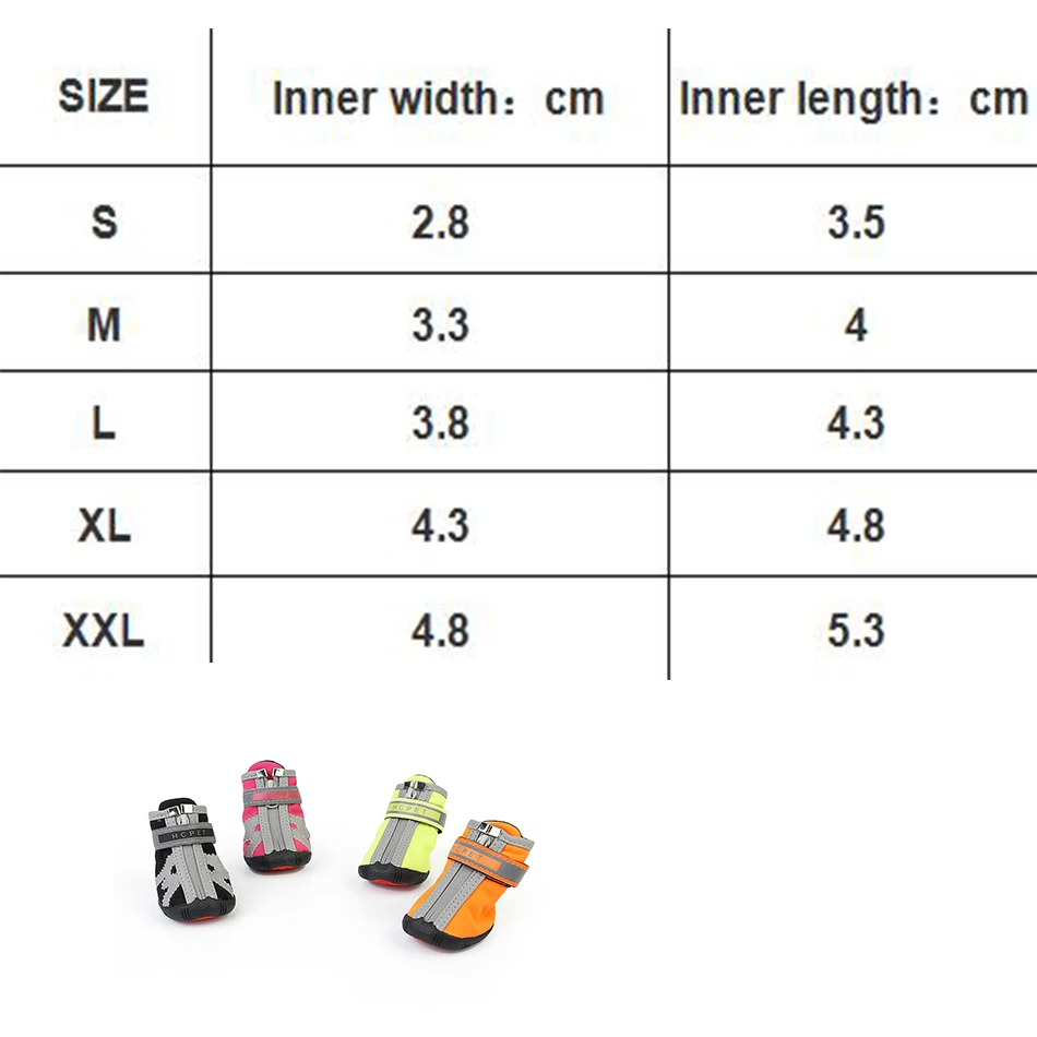 4 шт./компл. Pet обувь Светоотражающие Водонепроницаемый собаки Теплые сапожки