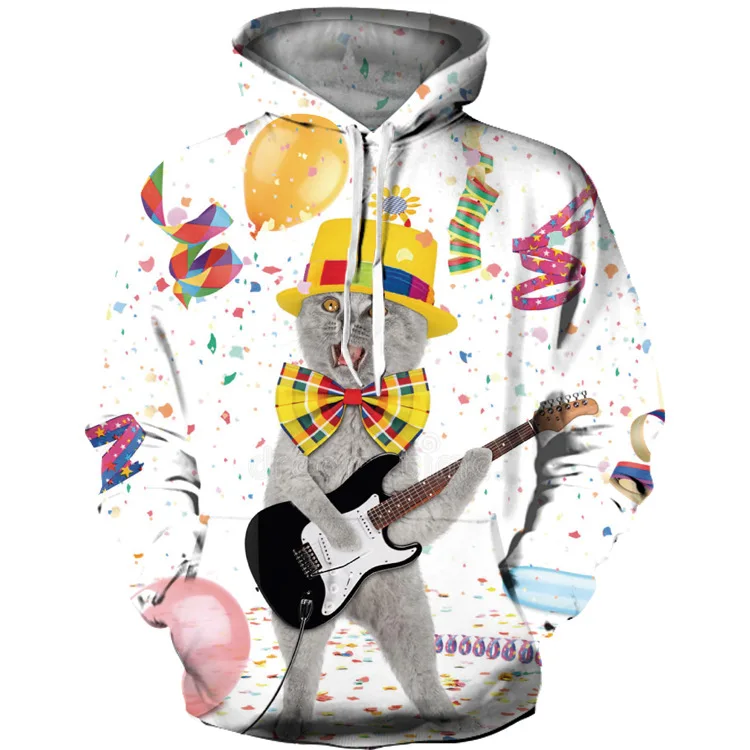 

Spring And Autumn Kawaii Cat Animal Hoodies Sweatshirt Harajuku Streetwear Women Clothing Animal Clothes Men's Oversized Hoodie