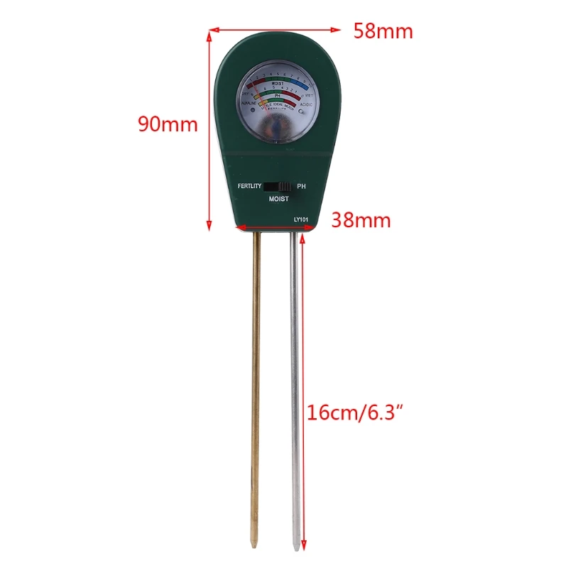 

Soil pH Meter, 3-in-1 Soil Moisture Meter Fertility and PH Tester, Soil Test Kit for Indoor Outdoor, Garden, Farm, Lawn