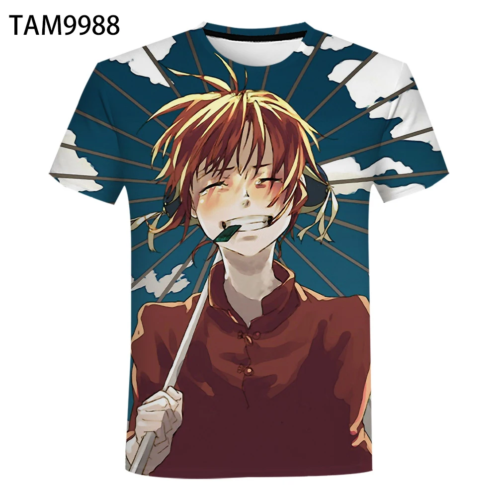 Новинка 2021 3D футболка с японским мультяшным рисунком Мужской и Женский