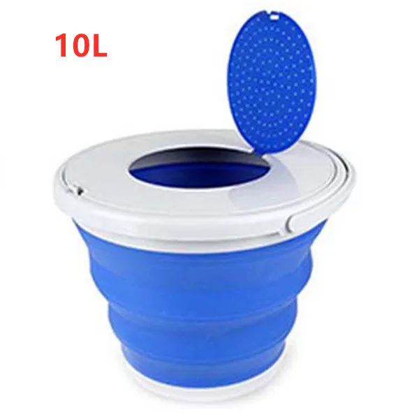 Blue 10L Портативное складное ведро складной бассейн туристическое напольное складное ведро с крышками рыболовное кемпинговое ведро для мойки автомобилей Открытый Кемпинг - Цвет: Blue 10L
