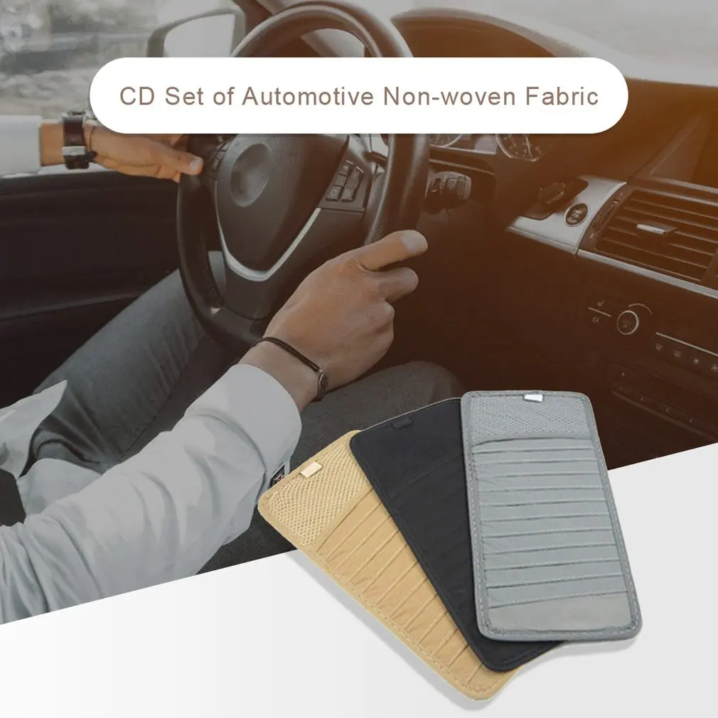 Car Non-woven Cd Set Clip Storage Bag Sun Visor Board Cover Fabric Exquisitely Designed Durable | Автомобили и мотоциклы