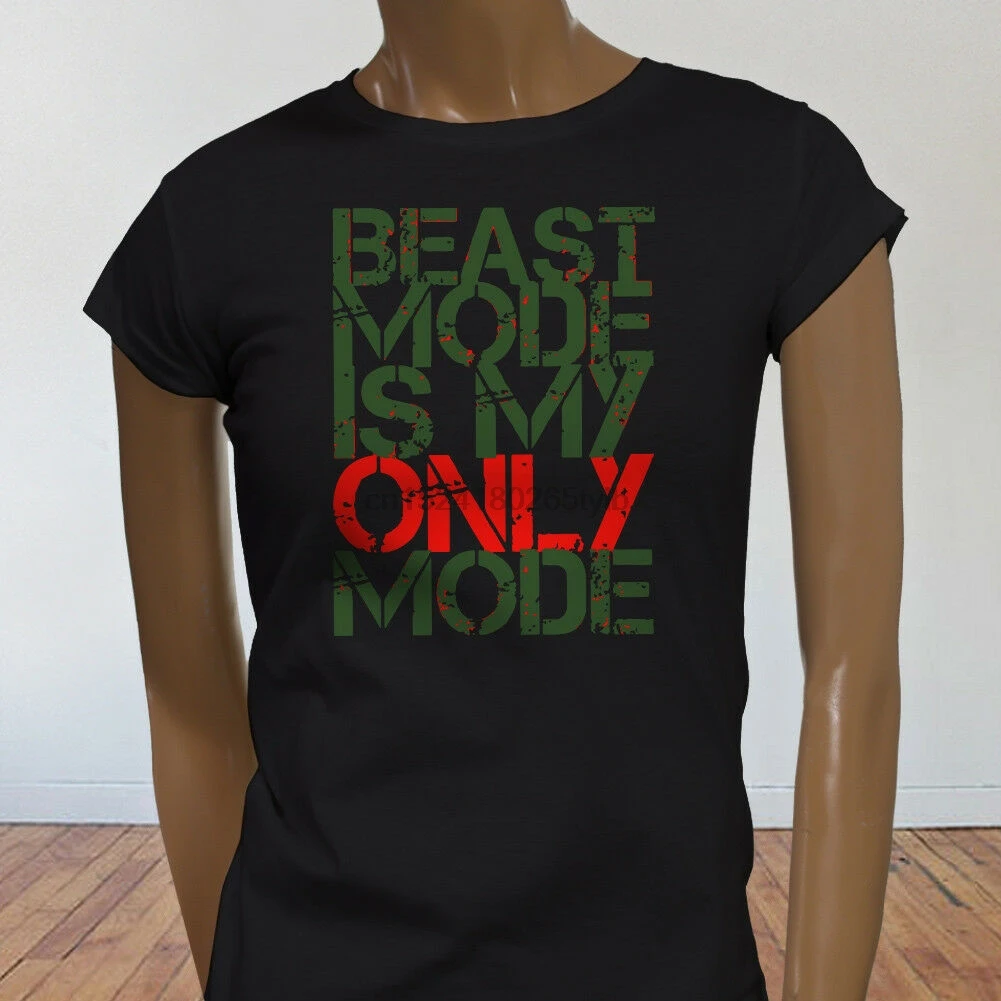Тренировки фитнес тренажерный зал Abs Beast Mode Is My Green женская черная футболка| |