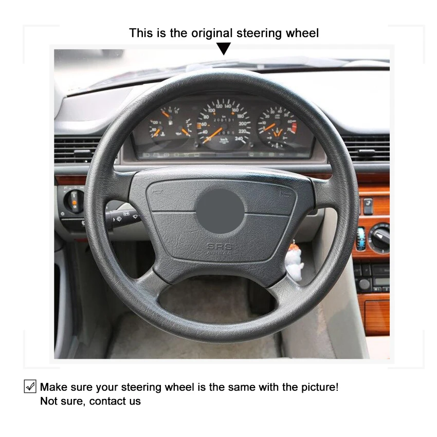 Сшитые вручную Черные искусственные кожаные фотообои для Mercedes-Benz W210 E-Class E200 240 280