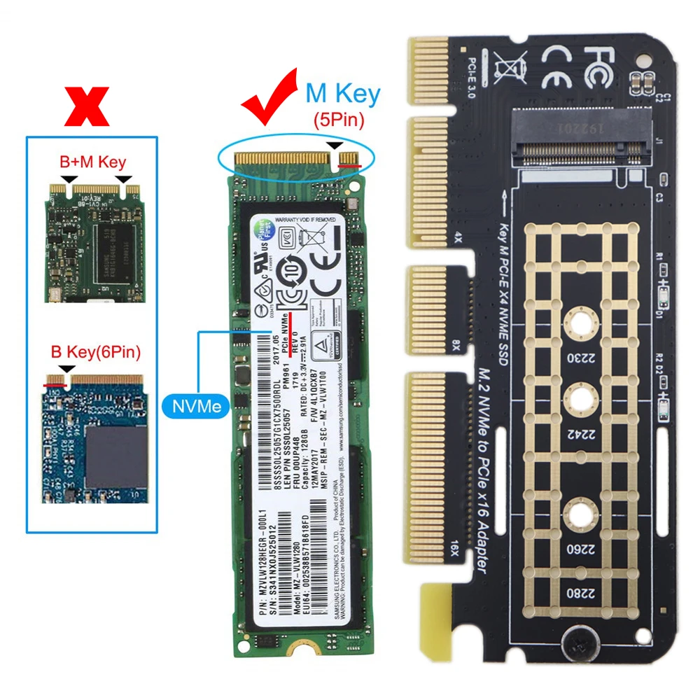 m 2 nvme ssd адаптер pci e 30x4x8x16 к ngff m ключ твердо