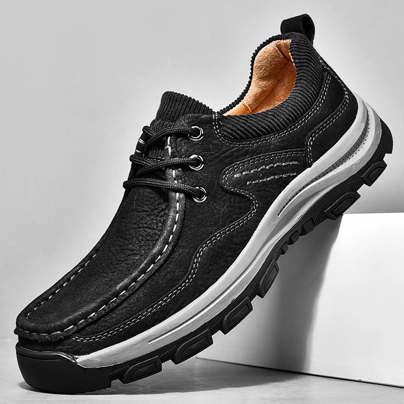 

Кроссовки мужские кожаные на платформе, винтажная удобная повседневная обувь с инструментами, швейный дизайн