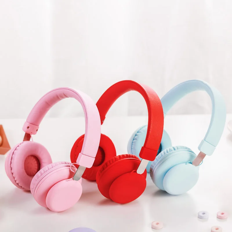 5 0 Bluetooth наушники милый розовый синий и красный цвета Цвет Девушки Дети стерео