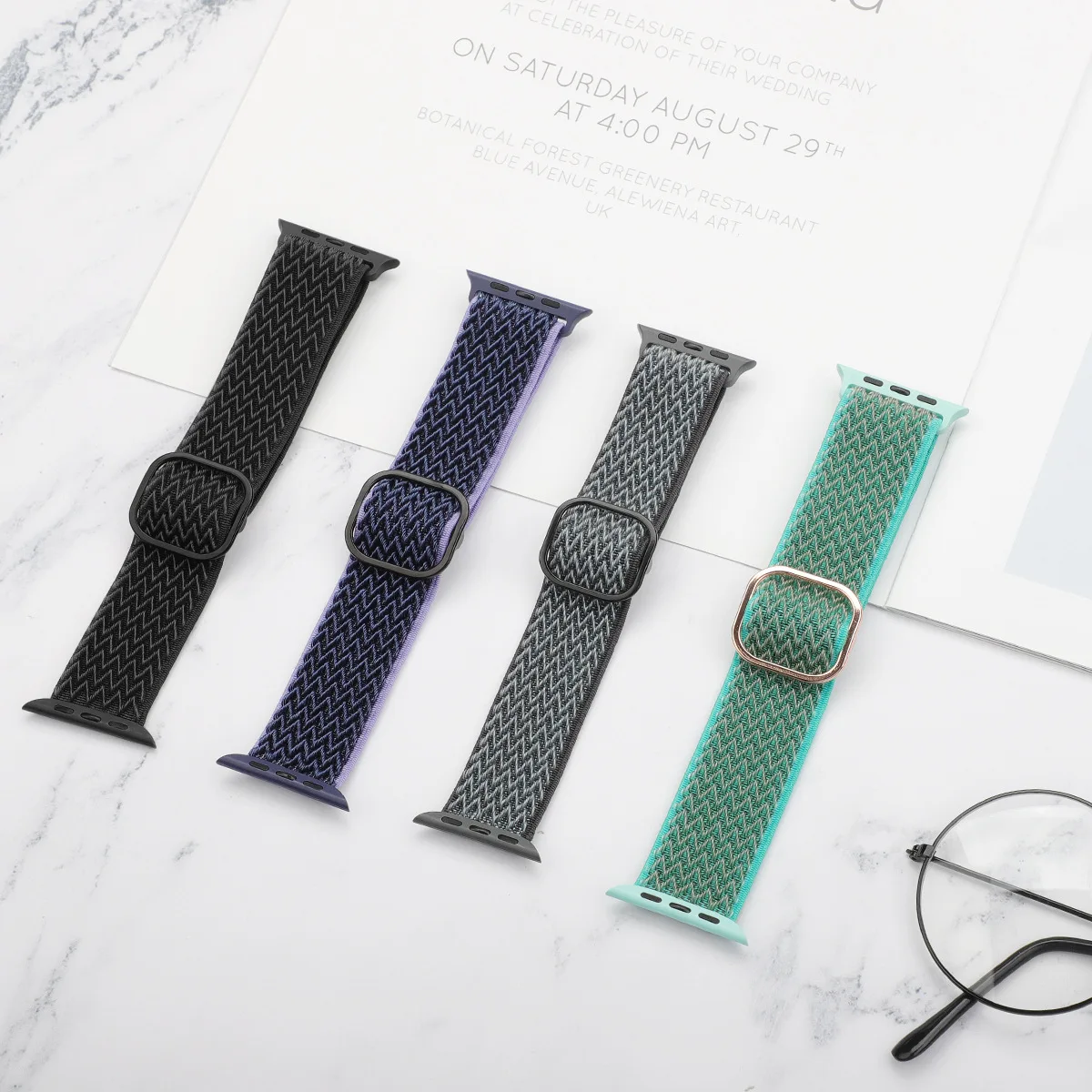 Scrunchie Strap for Apple watch band 44mm 40mm 38mm 42mm Adjustable Elastic Nylon solo Loop bracelet iWatch 3 4 5 6 se