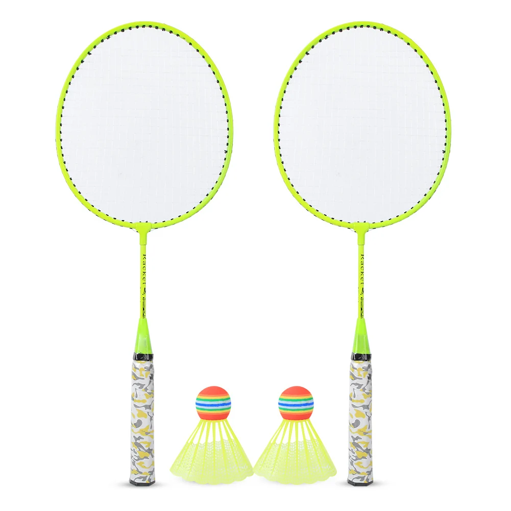 Детская ракетка для бадминтона с 2 мячиками набор спорта на открытом воздухе