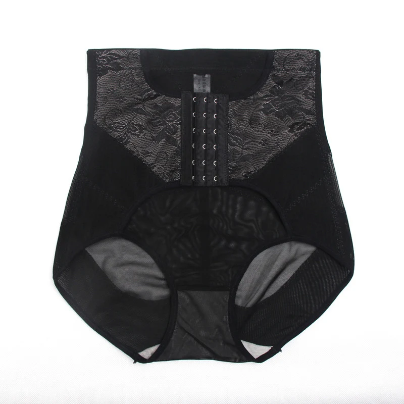 

High Waist Buckle Style Sexy Mesh See Through Transparent Panties Tummy Slimming Belly Control Hip Push up Butt Lift Shape Brief