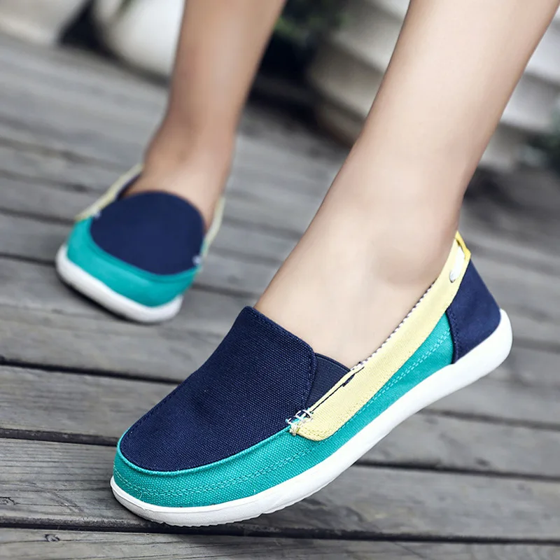 

Women Lazy Canvas Single Casual Shoes Chef Nurse Fashion Couple Flat Solid Color Matching Summer Ventilation Sleeve Low Top Cool