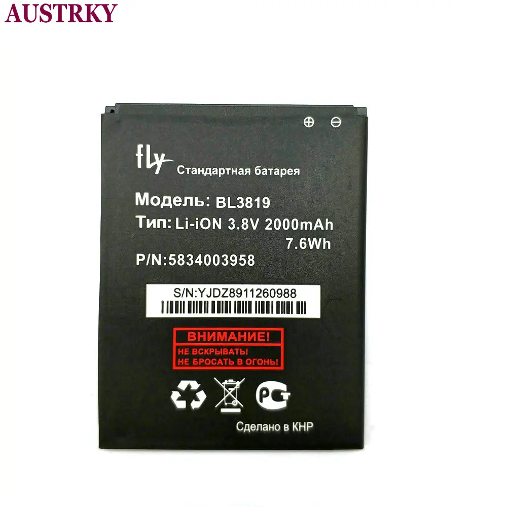 QCKBST новый аккумулятор BL3819 2000 мАч для Fly IQ4514 Quad EVO Tech 4 запасные батареи сотового