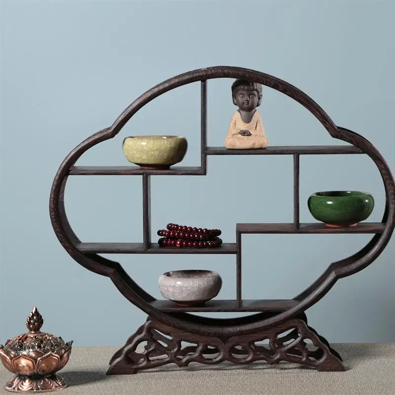 

1Pc Wood Shelf Retro Antique Shelf Rosewood Crafts Wenge Display Stand without Ornaments
