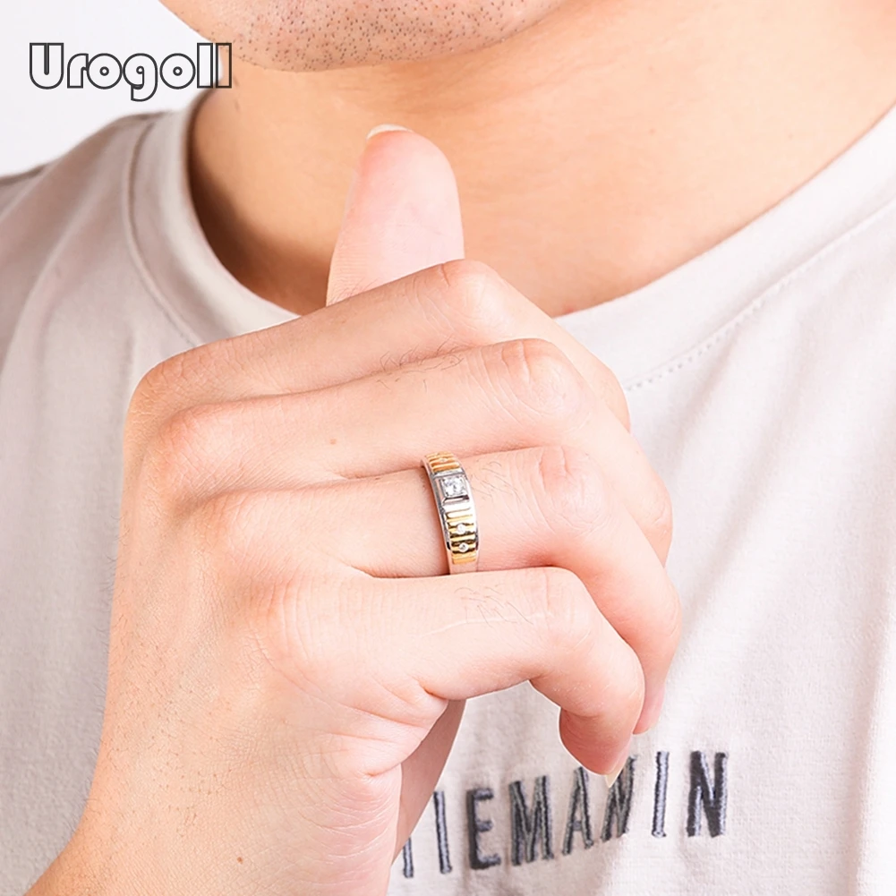 

Fine Jewelry Noble Men Rhinestone Ring 925 Sterling Silver Zircon Square Ring For Bridegroom Engagement Silver 925 Jewelry