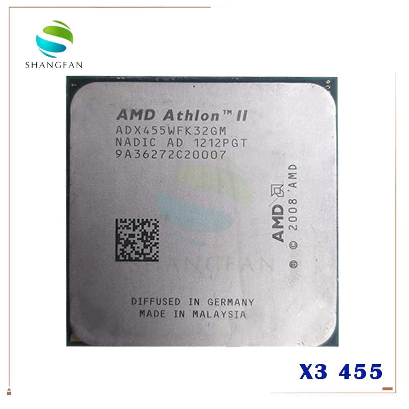 ЦП AMD Athlon II X3 455 3 ГГц трехъядерный процессор ADX455WFK32GM разъем AM3 938pin|athlon ii x3 455|athlon x3amd