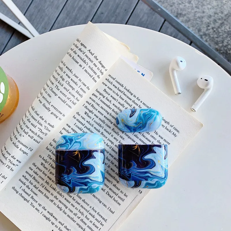 Чехол для наушников Airpods 2 чехол с мраморным Bluetooth беспроводной s роскошный