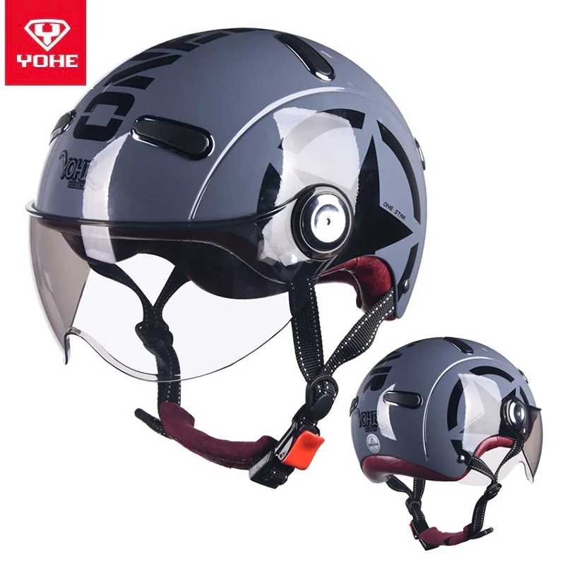 Мотоциклетный шлем всесезонный с полулицевым покрытием защитой от