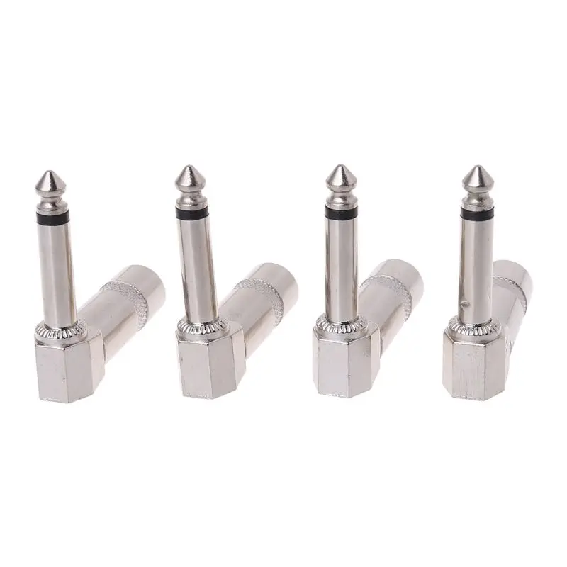 4 шт. прямоугольный аудиоразъем для гитары 1/4 &quotTS моно-штекер гитарный разъем 6 35