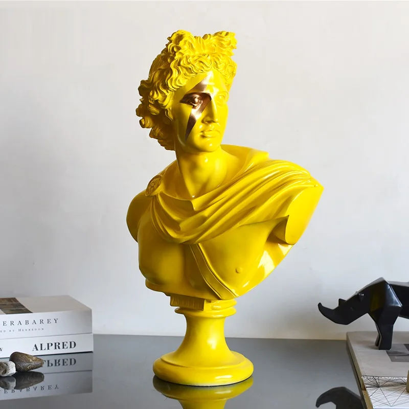 50CM EUROPEAN CREATIVE YELLOW APOLLO ART SCULPTURE GREECE FIGURE LIGHTNING STATUE CRAFT HOME DECORATION CHARACTER FIGURINE R4222 | Дом и сад