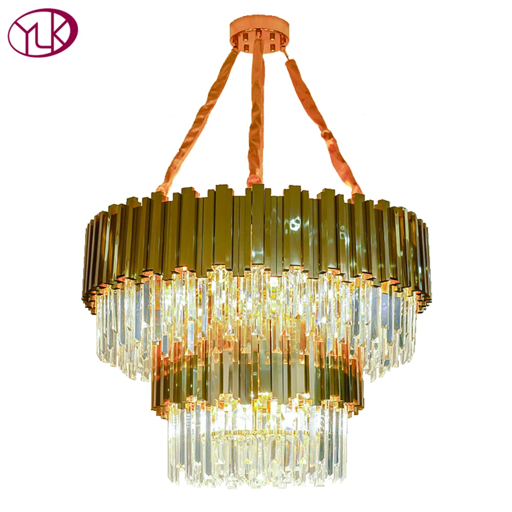 Youlaike роскошный светильник люстра для гостиной украшения дома 2 слоя хрустальный s