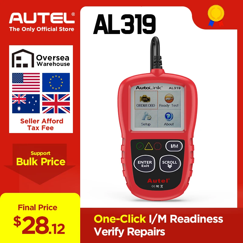 Autel AL319 OBD2 может считывать код автомобиля диагностический инструмент вид замораживания рамки данных OBDII OBD 2 сканер автомобильный PK elm327 ML319