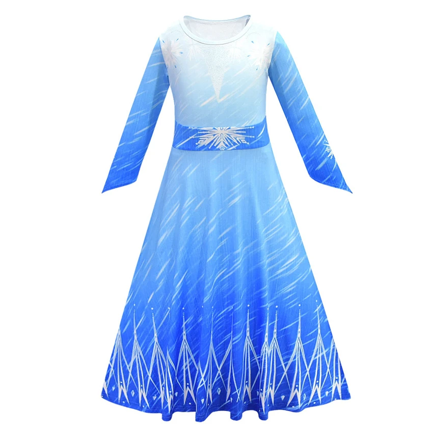 Dress Детское платье; Детские костюмы на Хэллоуин для девочек; платье принцессы Эльзы; карнавальные костюмы в стиле аниме для девочек; одежда синего цвета - Цвет: Dress